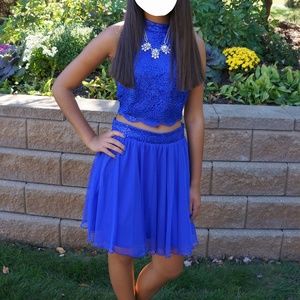 Juniors Love Reign Royal Blue Special Occassion 2-Piece Skirt & Top - Size 5